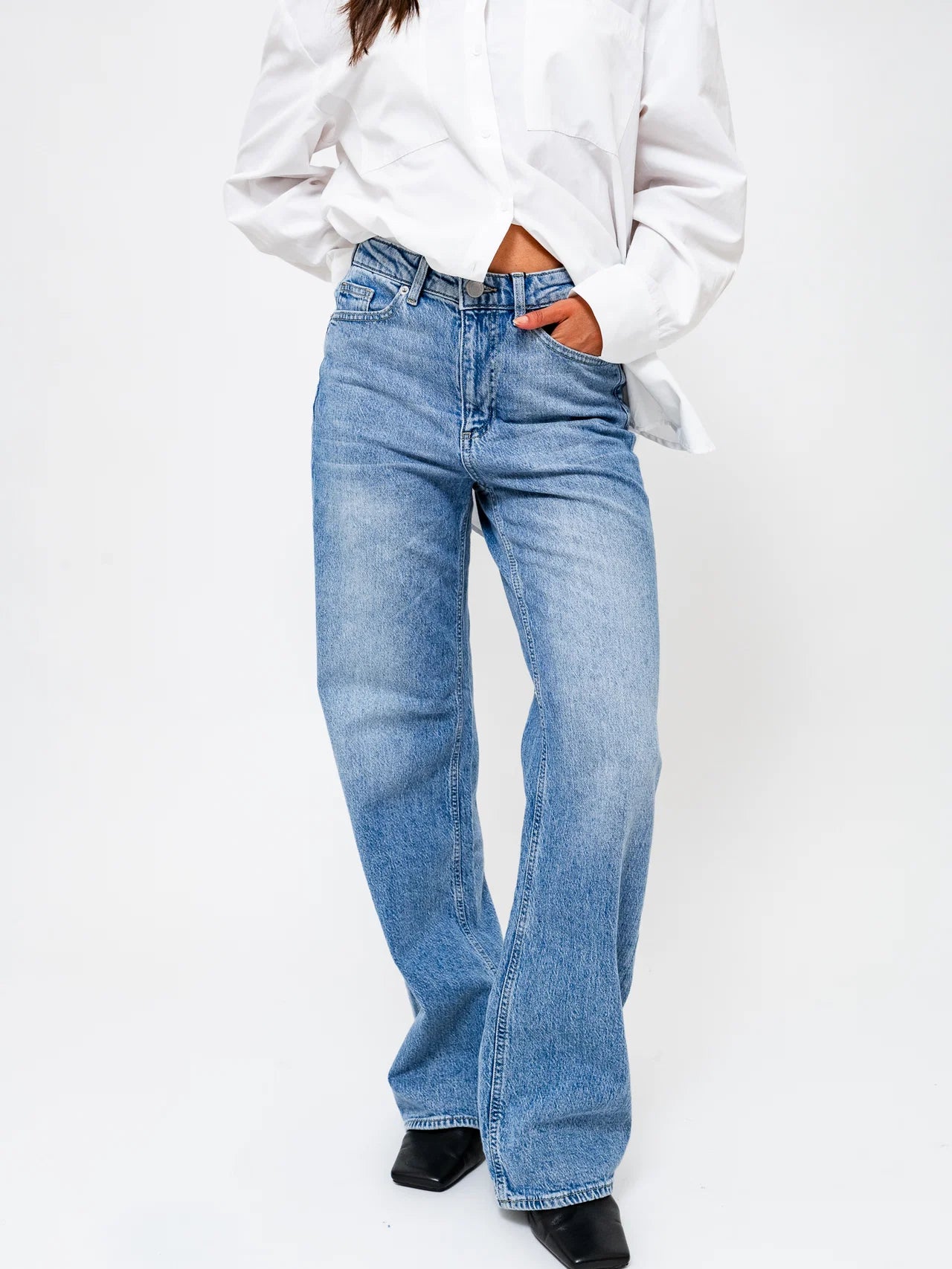 VMTESSA wide Jeans - Medium Blue Denim